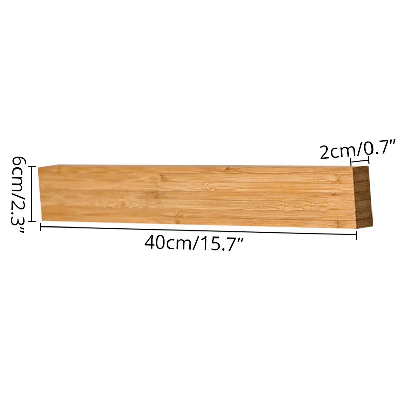 Leeseph Powerful Wall Mount Magnetic Knife Strip, Solid Bamboo Wood Knife Rack,16 Inch